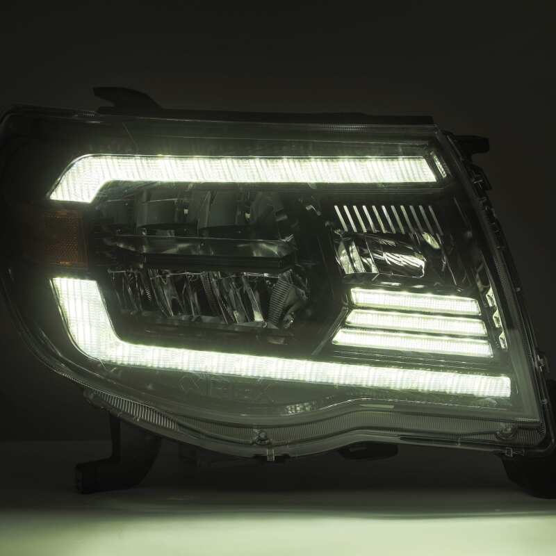2005-2011 Tacoma AlphaRex LUXX Crystal Headlights Plank-Style - Alpha-Black - Image 7