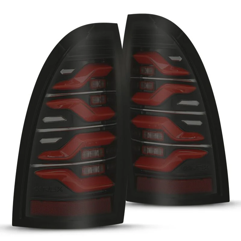 2005-2015 Tacoma AlphaRex LUXX Series LED Tail Lights - Black/Red