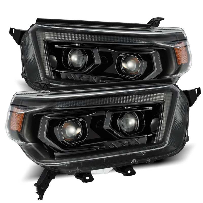 2010-2013 4Runner AlphaRex LUXX Series LED Headlights Plank-Style - Alpha-Black