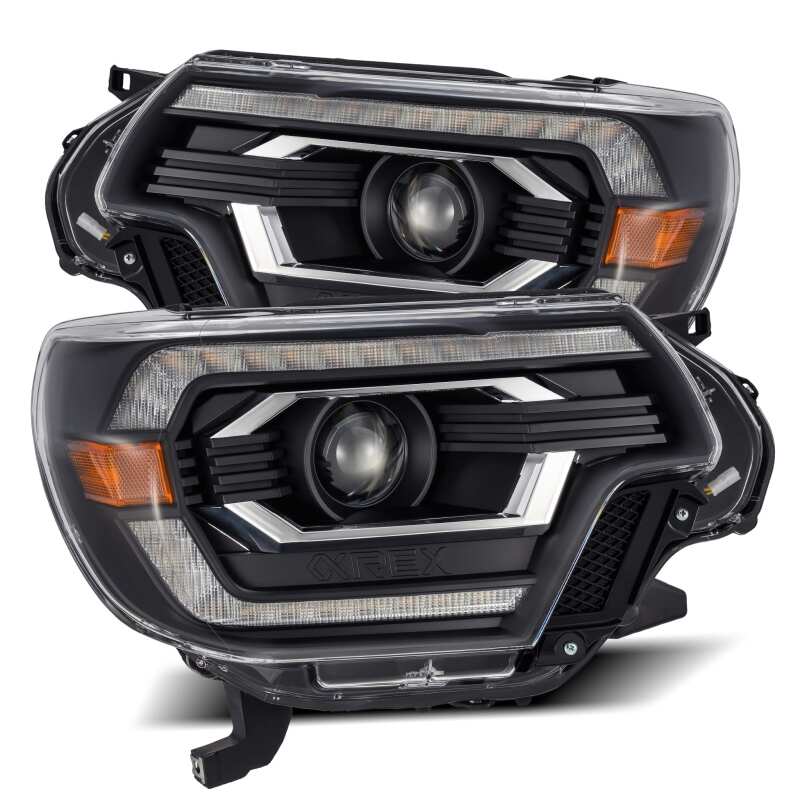 2012-2015 Tacoma AlphaRex LUXX Series LED Headlights Plank-Style - Black