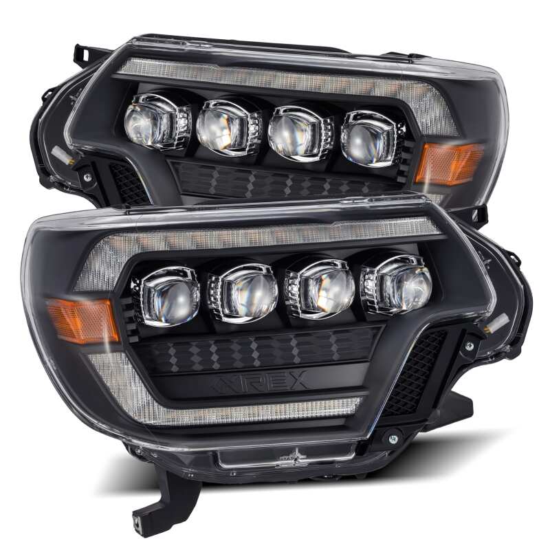 2012-2015 Tacoma AlphaRex NOVA Series LED Headlights Plank-Style - Black
