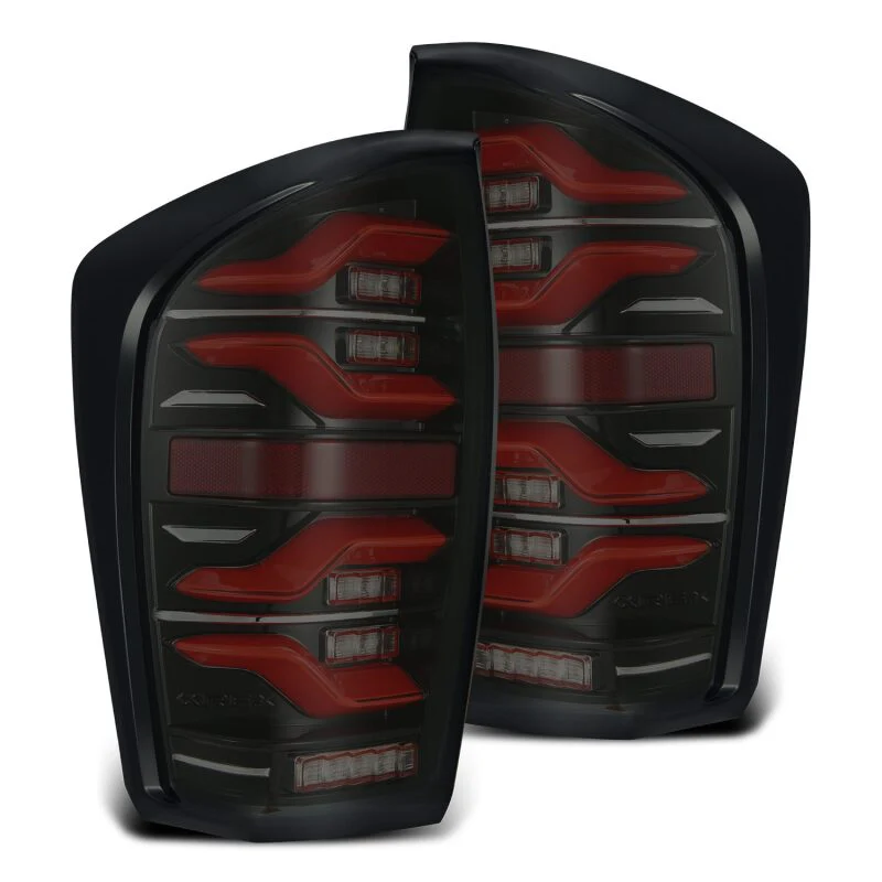 2016-2023 Tacoma AlphaRex LUXX Series LED Tail Lights - Black/Red - Image 2