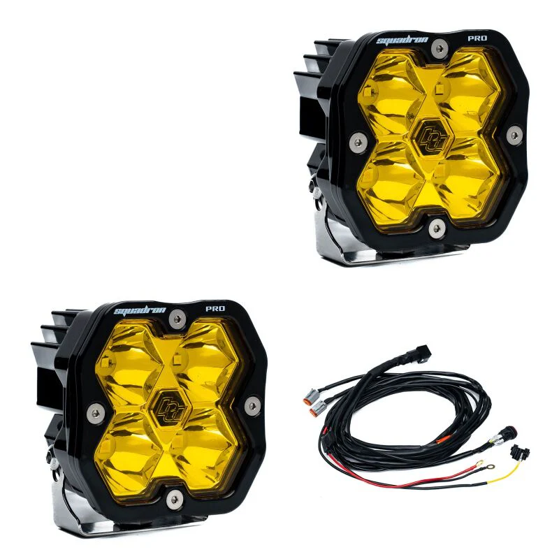 Baja Designs Squadron 2.0 Pro LED Light Pod Pair - Spot - Baja Amber