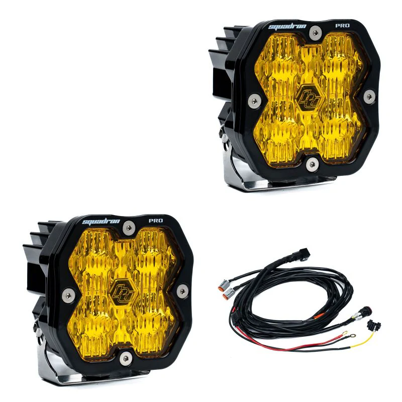Baja Designs Squadron 2.0 Pro LED Light Pod Pair - Wide Cornering - Baja Amber