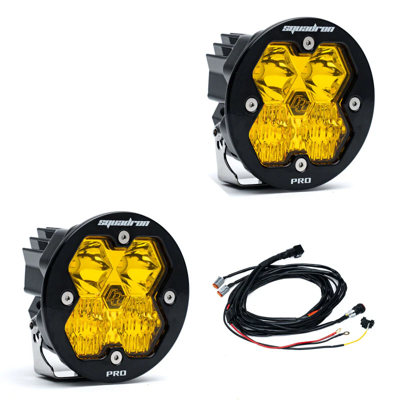Baja Designs Squadron-R 2.0 Pro LED Light Pod Pair - Driving/Combo - Baja Amber