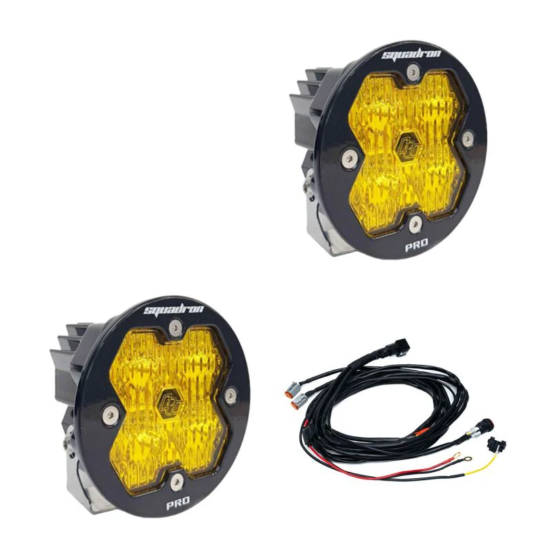 Baja Designs Squadron-R 2.0 Pro LED Light Pod Pair - Wide Cornering - Baja Amber