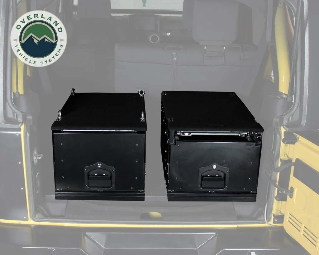 Cargo Box With Slide Out Drawer Size Black Powder Coat Universal Overland Vehicle Systems - Image 6