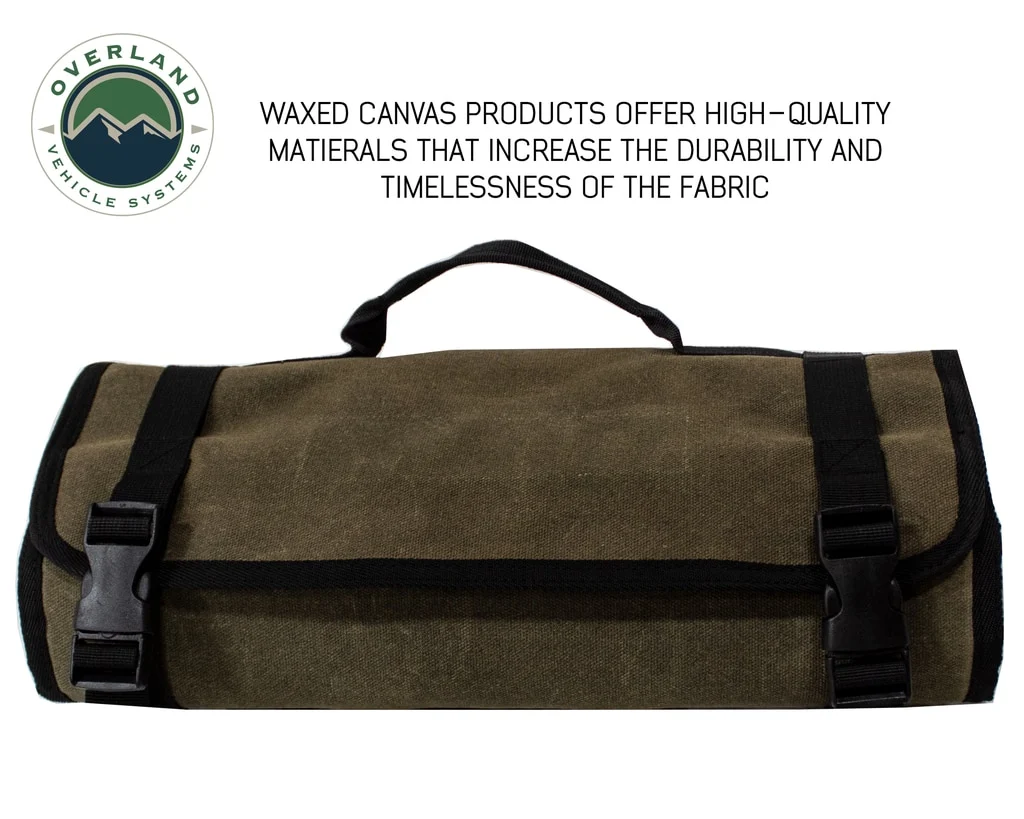 First Aid Bag Rolled Brown 16 Lb Waxed Canvas Canyon Bag Overland Vehicle Systems - Image 3
