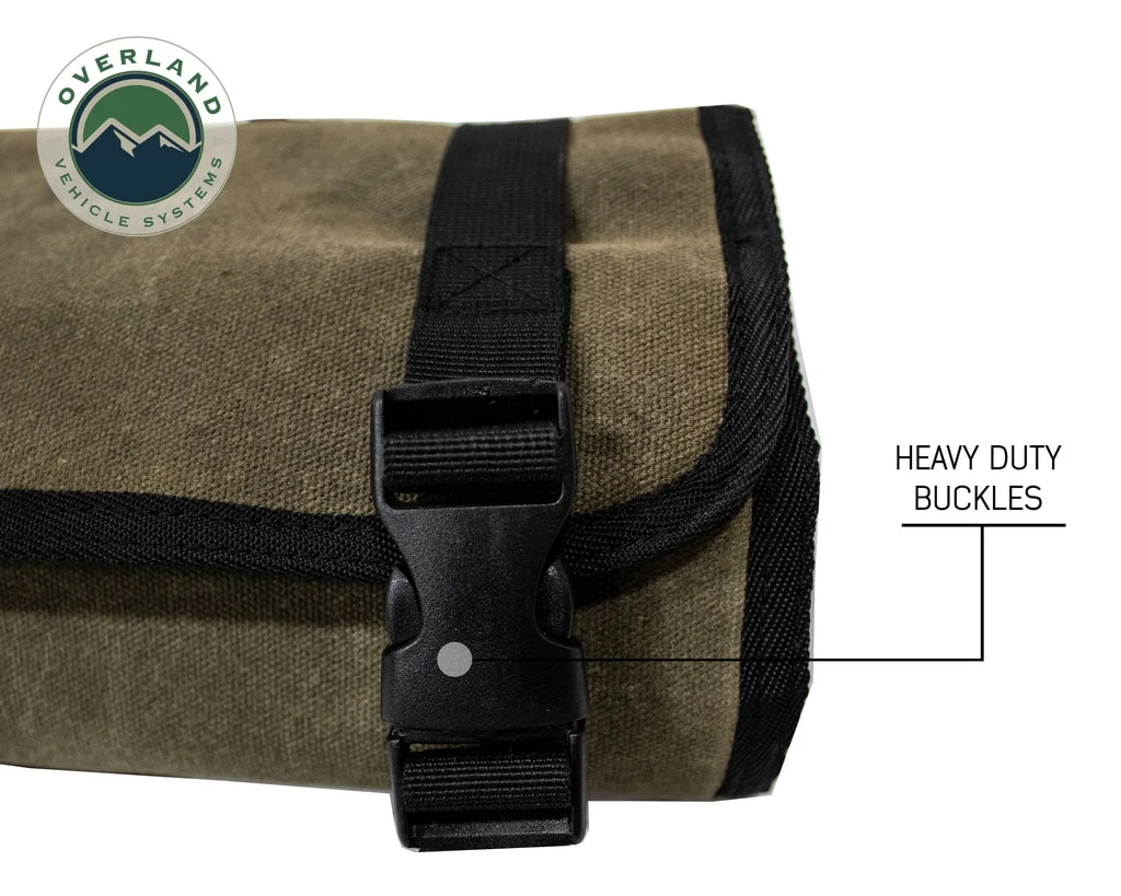 First Aid Bag Rolled Brown 16 Lb Waxed Canvas Canyon Bag Overland Vehicle Systems - Image 7