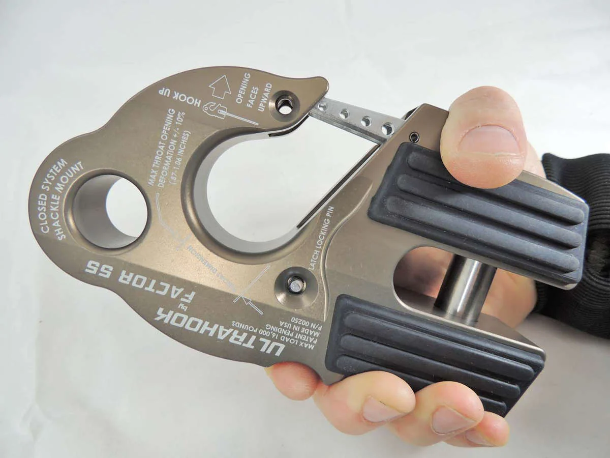 Factor 55 UltraHook Winch Hook W/Shackle Mount - Gray